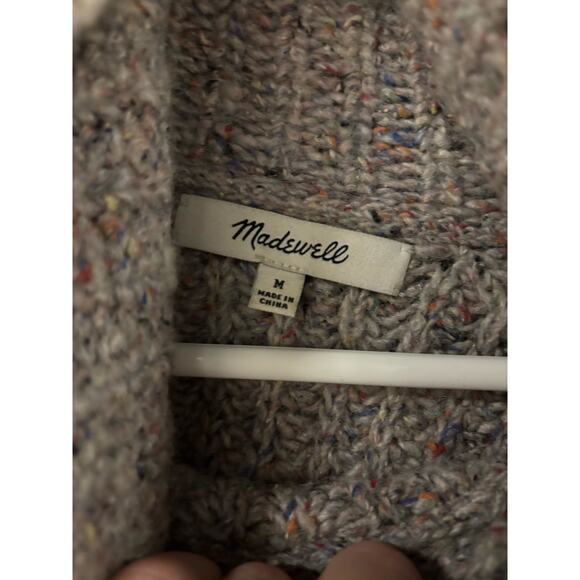 Madewell Fair Isle Sweater Gray Multicolor Cowl Neck - Picture 2 of 3